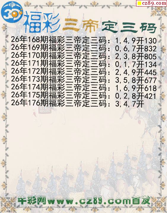 福彩三帝定三码