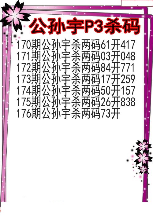 公孙宇杀码图