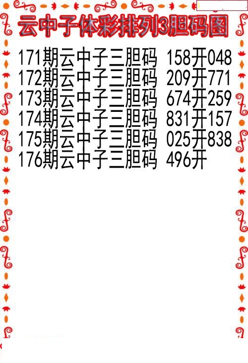 云中子胆码图