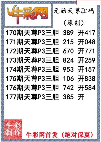 元始天尊胆码图