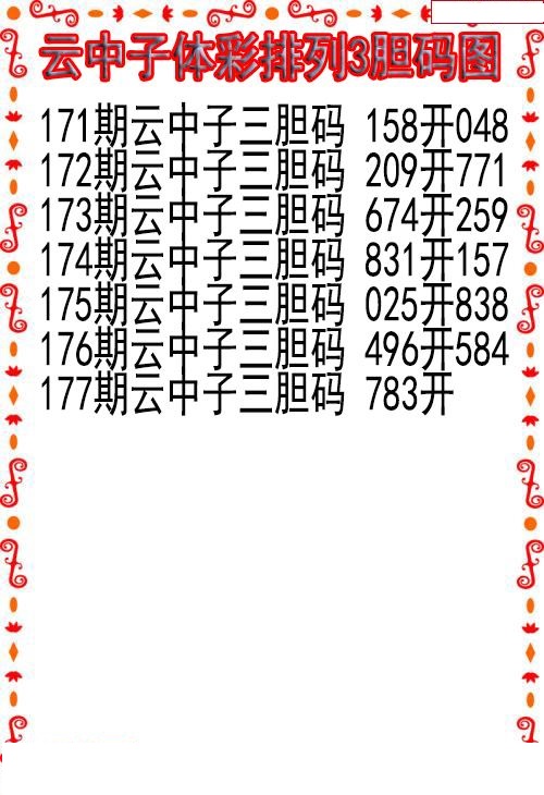 云中子胆码图