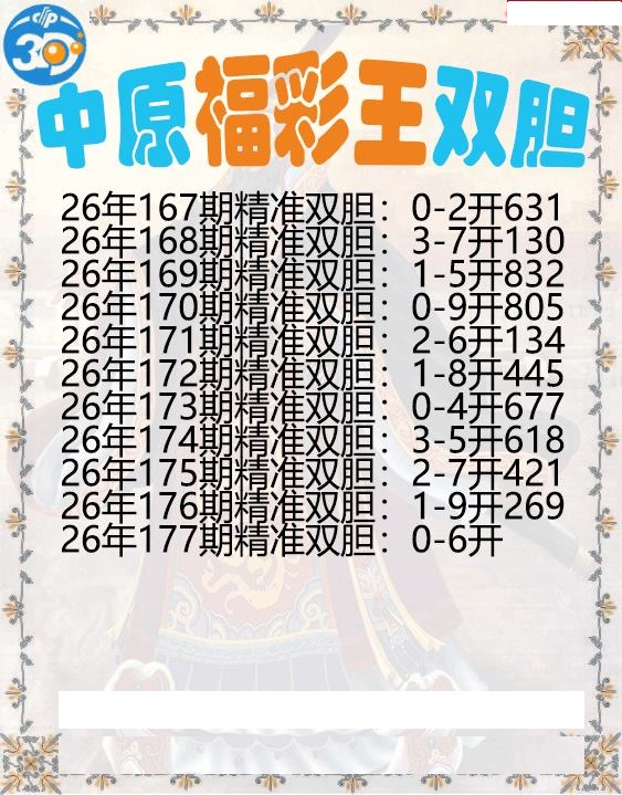 中原福彩王双胆
