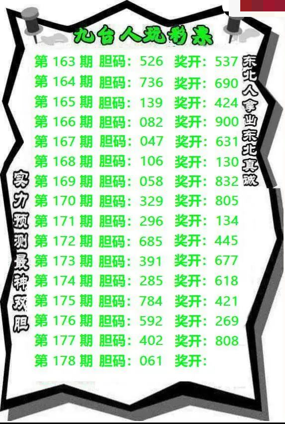 九台胆码