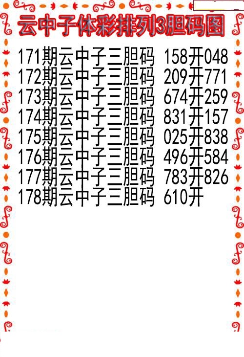 云中子胆码图