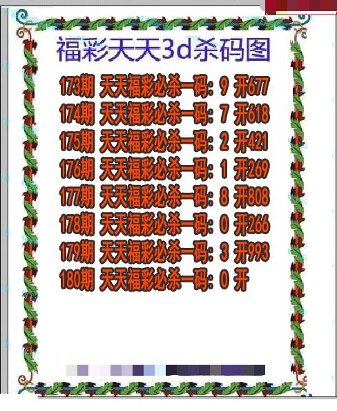 福彩天天杀码