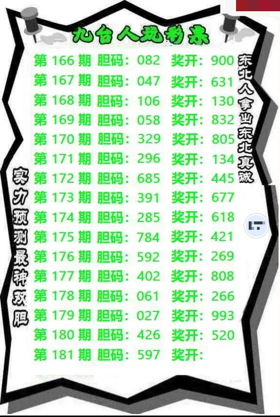 九台胆码