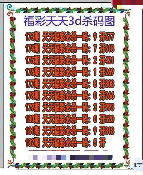 福彩天天杀码
