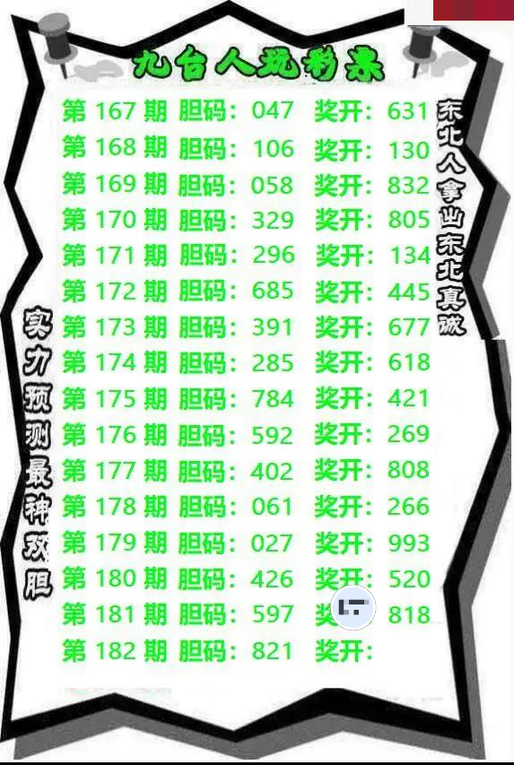 九台胆码