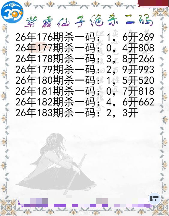 紫霞仙子绝杀二码