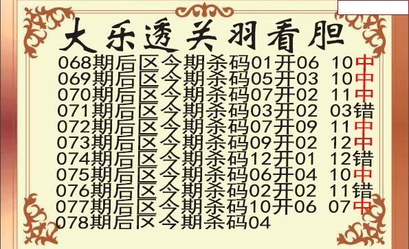 关羽后区杀号