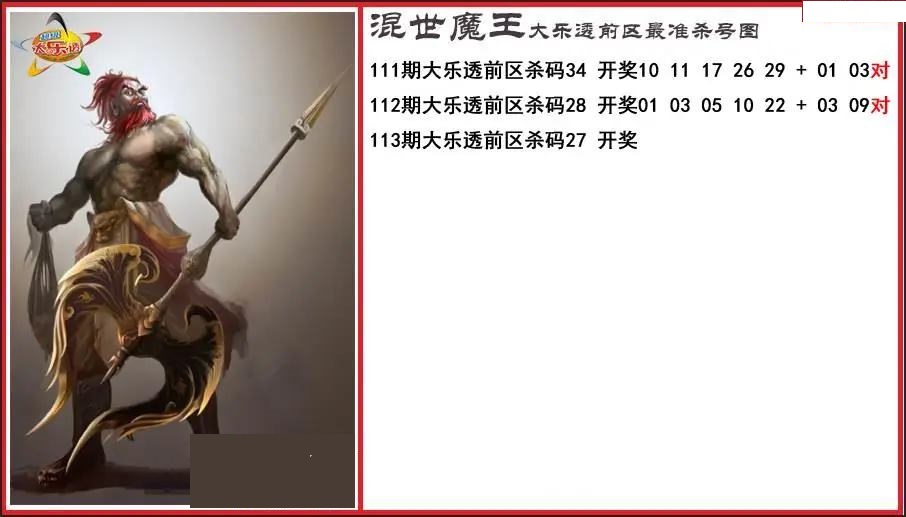 程咬金前区精准杀号图