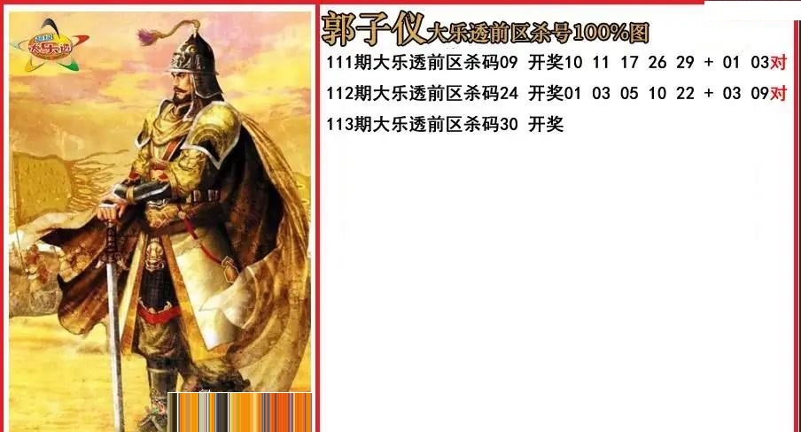 郭子仪前区杀号图
