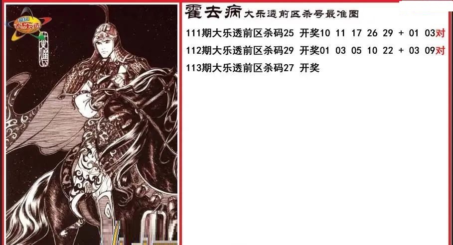 霍去病前区杀号更准图谜