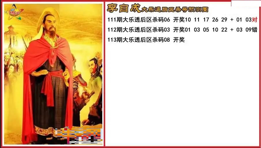 李自成后区杀号预测图