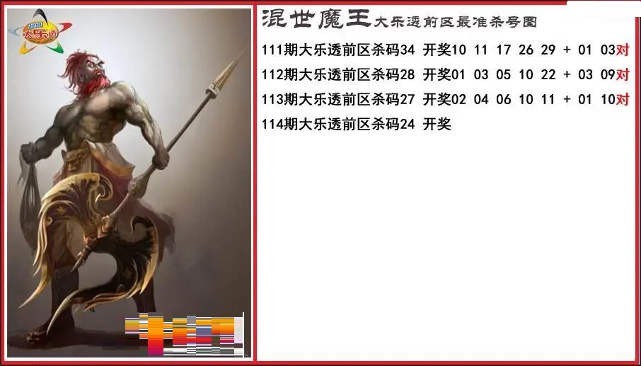 程咬金前区精准杀号图