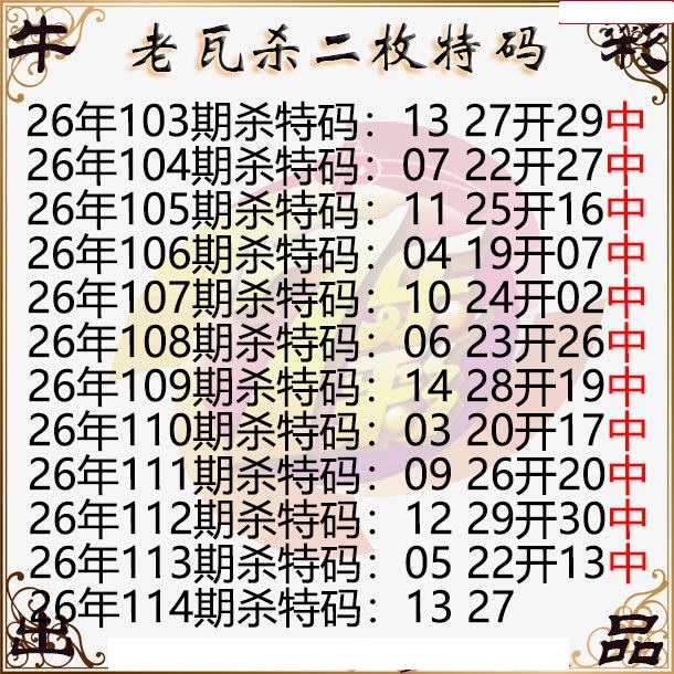 老瓦杀特码