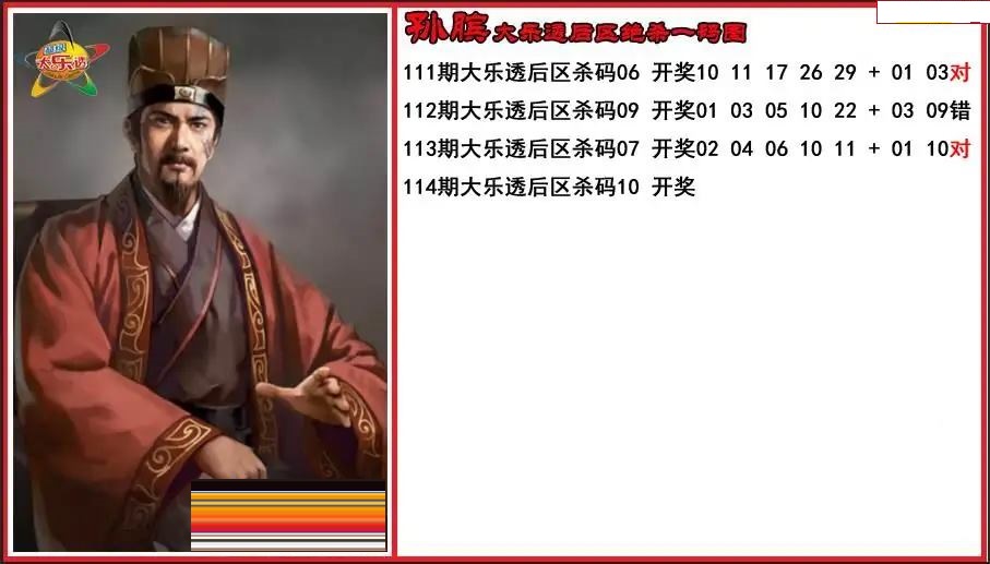 孙膑后区绝杀一码图
