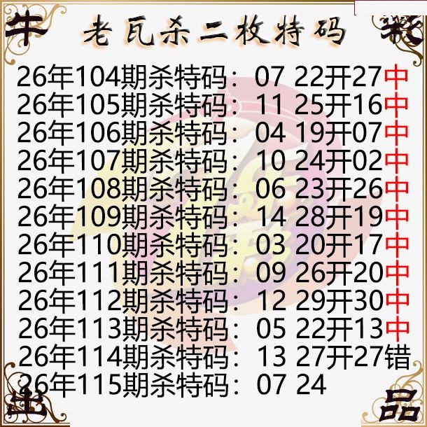 老瓦杀特码图