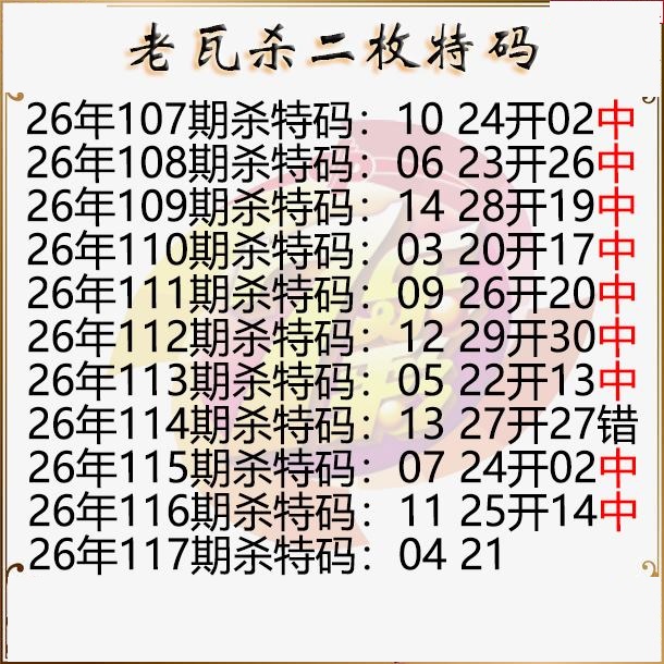 老瓦杀特码