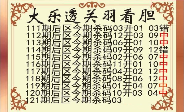 关羽后区杀号