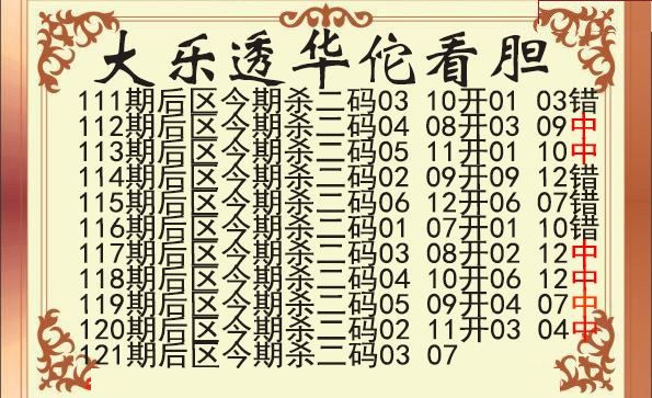 华佗看胆后区杀二码