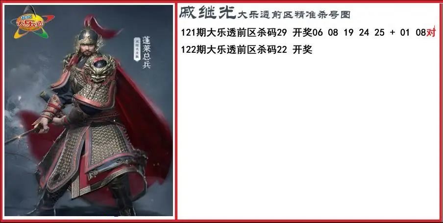 戚继光前区精准杀号图