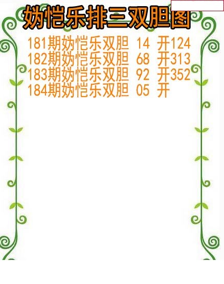 妫恺乐排三双胆图