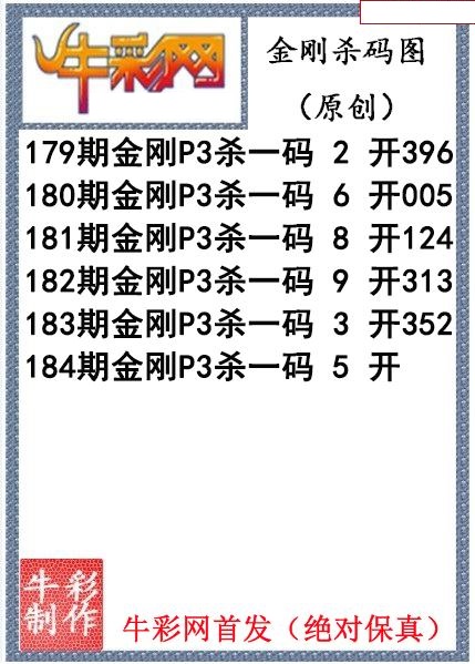 金刚杀码图迷