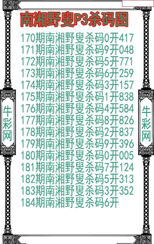 南湘野叟杀码图