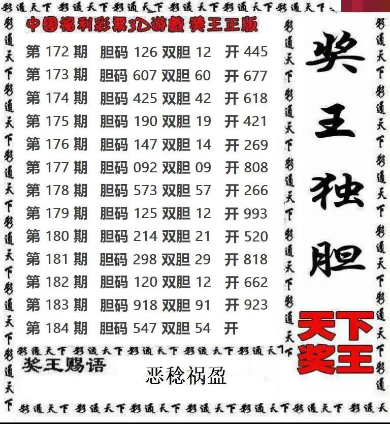 天下奖王