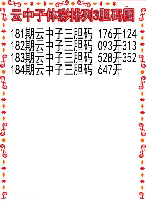 云中子胆码图