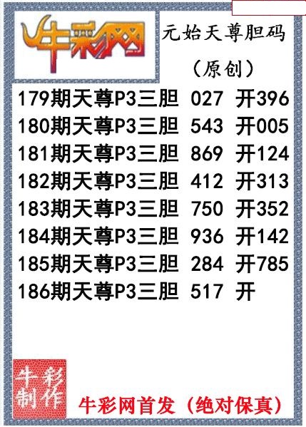 元始天尊胆码图