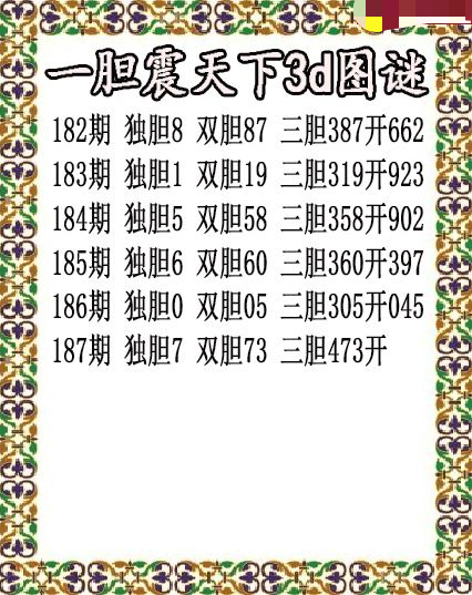 一胆震天下独胆