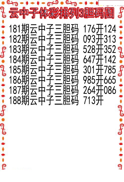 云中子胆码图