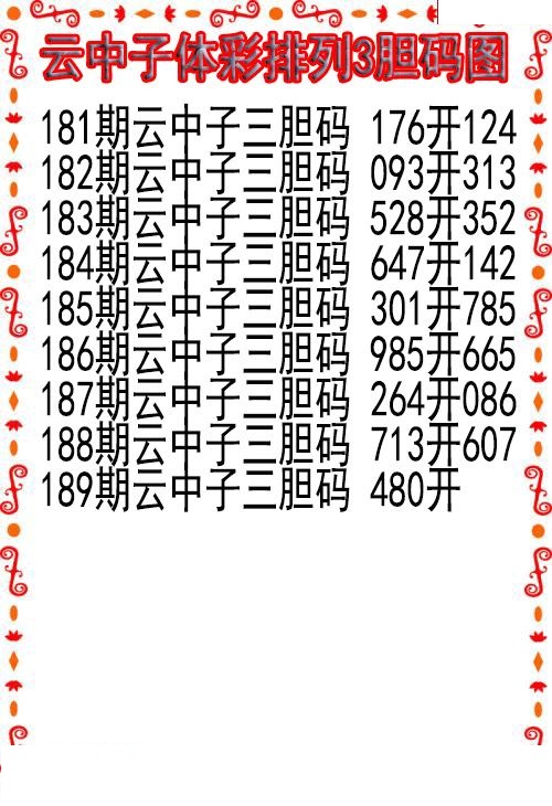 云中子胆码图