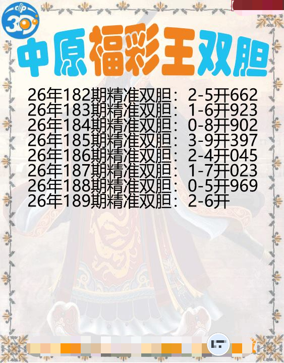 中原福彩王双胆