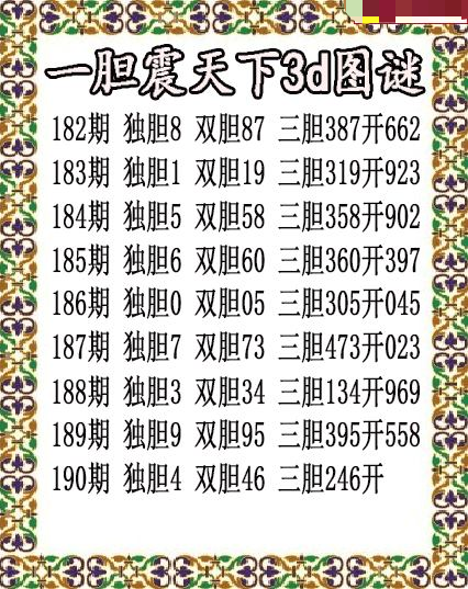 一胆震天下独胆