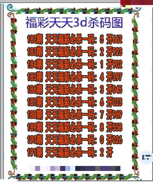 福彩天天杀码