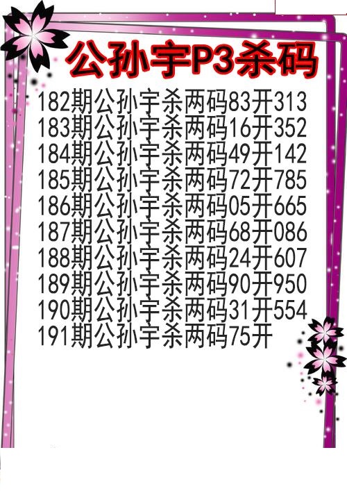 公孙宇杀码图