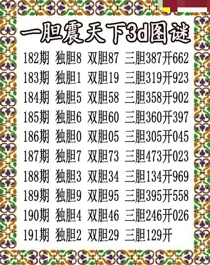 一胆震天下独胆