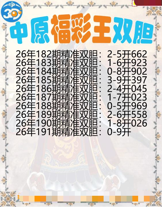 中原福彩王双胆