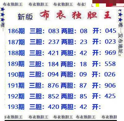 新版布衣独胆王