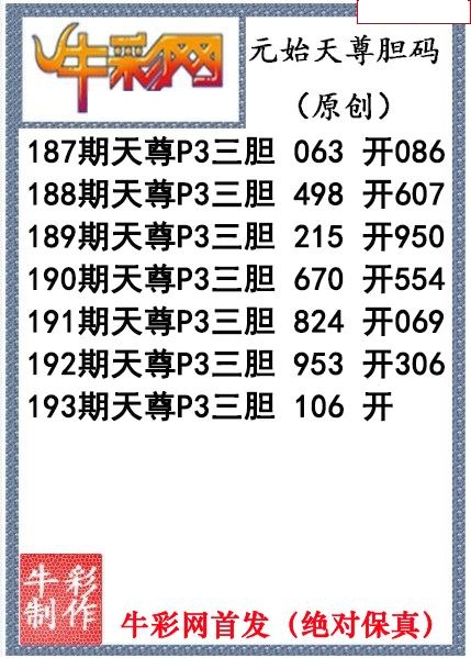 元始天尊胆码图