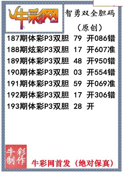 智勇双全双胆图迷