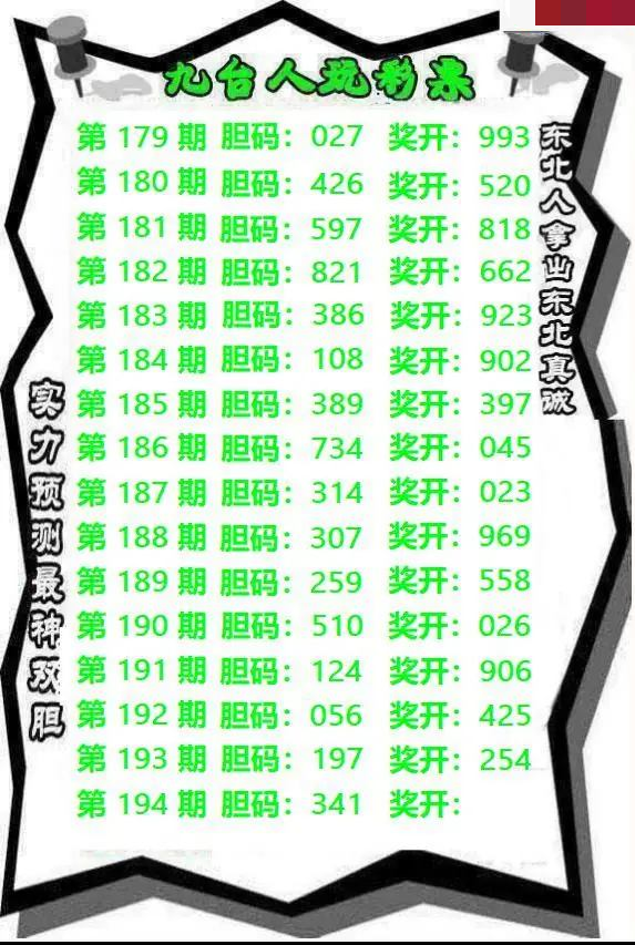 九台胆码