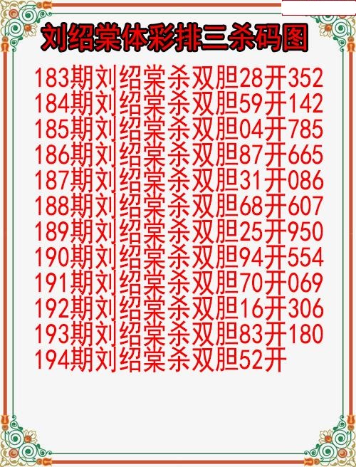 刘绍棠杀码图
