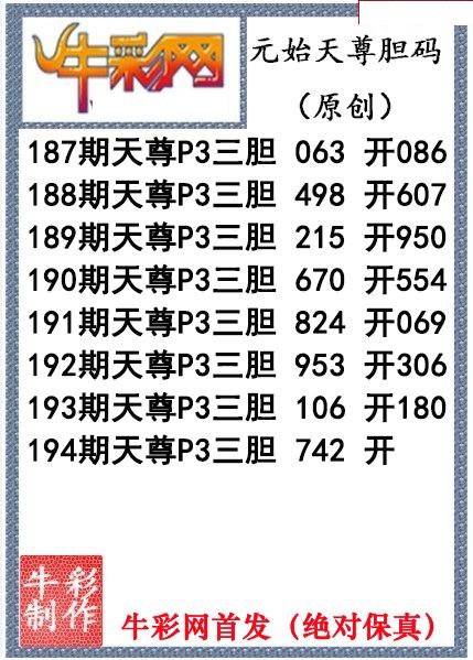元始天尊胆码图
