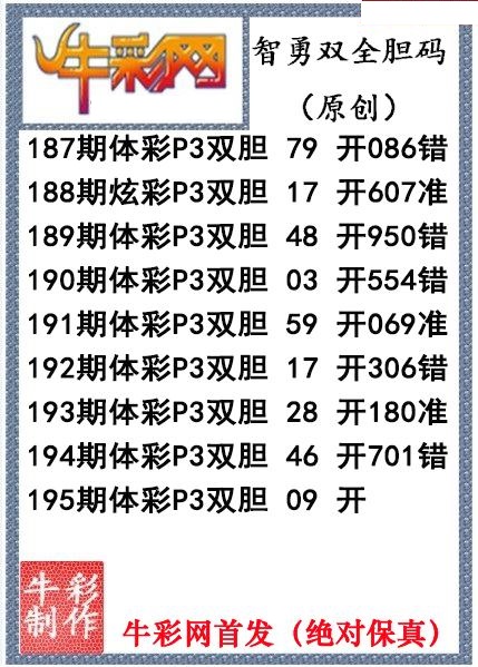 智勇双全双胆图迷