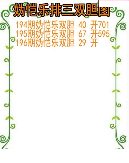 妫恺乐排三双胆图