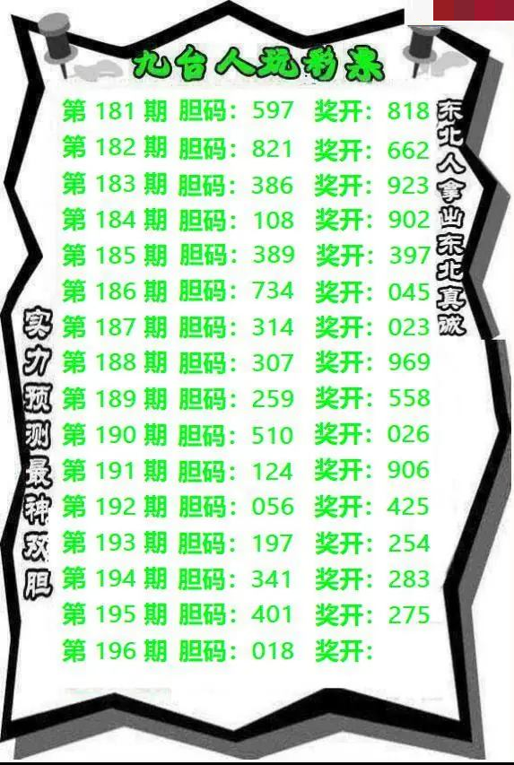 九台胆码